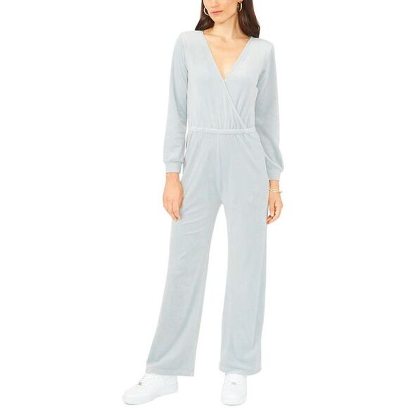 1.State Pants - 1.State Womens Gray Velour Long Sleeve Daytime Jumpsuit NWT